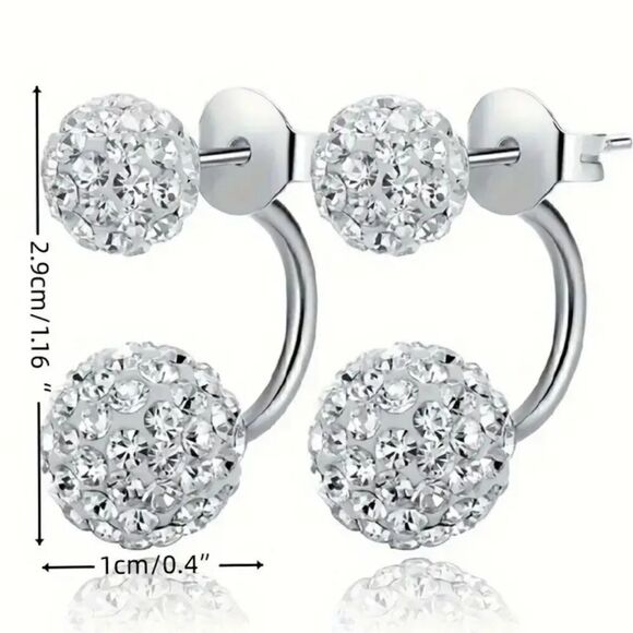 Piercing Style Rhinestone Earrings - Picture 5 of 8